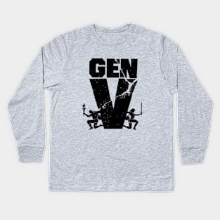 Gen V Fan Logo Black Kids Long Sleeve T-Shirt